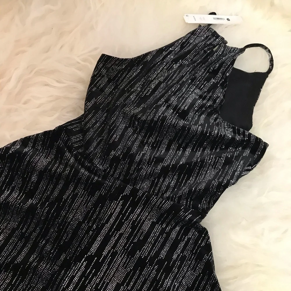AQUA Metallic Pattern Sleeveless Mini Dress - Picture 7 of 8